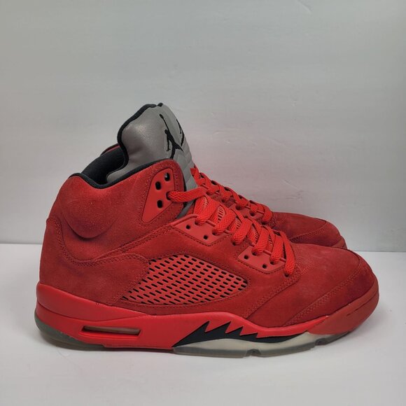 Air Jordan 5 Retro 2017 Men's Red Suede Sneakers 136027-602 US Size 12 - Picture 1 of 9